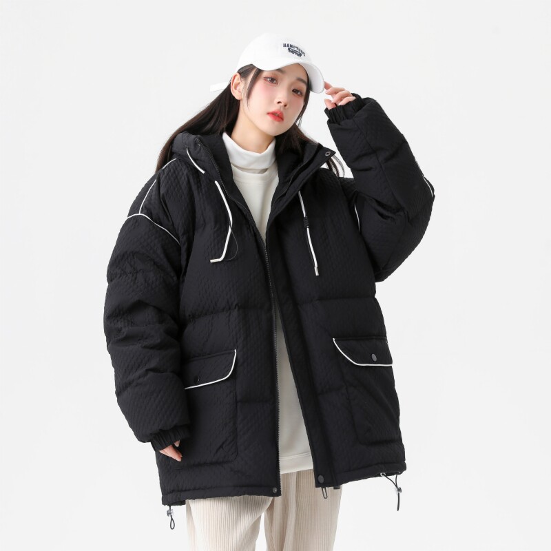 90%标羽绒服女连帽美式高街2024冬季潮流宽松情侣大码YR71P298，女装羽绒服，电商A222A