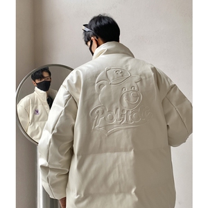 90%标羽绒服男内加绒2024冬新宽松暴力熊钢印情侣大码YR53P298图片