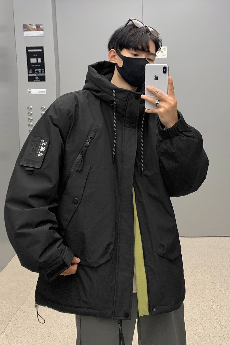 2024秋冬新90%标羽绒服男连帽潮流宽松冲锋衣情侣大码YR37P298,男装羽绒服,电商A222A