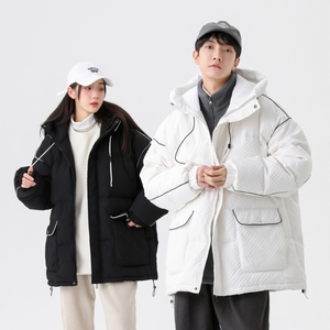 高品质2024冬新90%标羽绒服男连帽潮宽松休闲情侣大码YR60P298图片