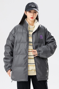 加绒90%标羽绒服女皮衣美式高街2024冬宽松潮情侣大码YR75P298图片