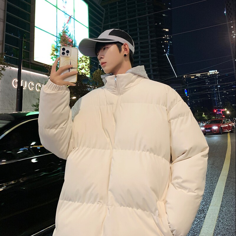 高品质ins港风2024冬季新宽松纯色潮棉衣男棉服情侣大码Y352P60特图片