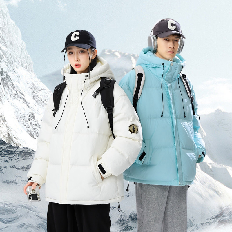 美式休闲情侣大码90%标羽绒服男连帽2024冬新宽松潮流YR57P298,男装羽绒服,电商A222A