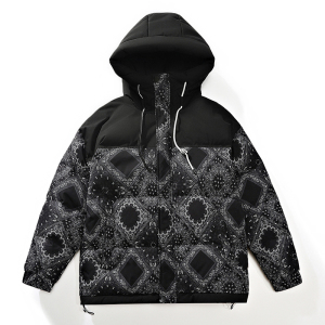 90%标羽绒服男日系高品质2024冬新潮拼接宽松连帽情侣YR30P298图片