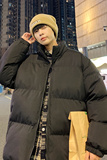 ins港风2024冬季新宽松纯色潮流棉衣男棉服情侣大码Y352P60特，男装棉衣，电商A222A