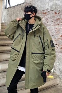 90%标连帽中长款羽绒服男2024秋冬新潮流宽松情侣大码YR36P325图片
