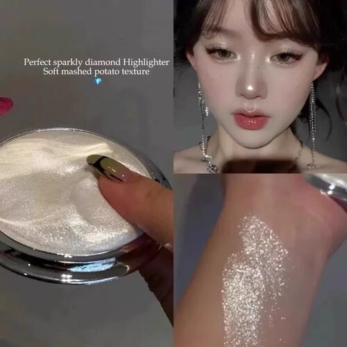 亮晶晶细闪美晕了!土豆泥眼影高光膏爆闪珠光银色香槟金提亮单色