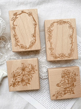 Vol.2 ＜月夕花朝＞ AyuH原创 木制印章手账素材物品植物系列轻复