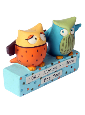 为了你OWL总是在这儿猫头鹰桌面摆件手工创意礼品工艺品书房创意