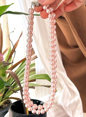 施家珍珠项链樱花粉珍珠项链