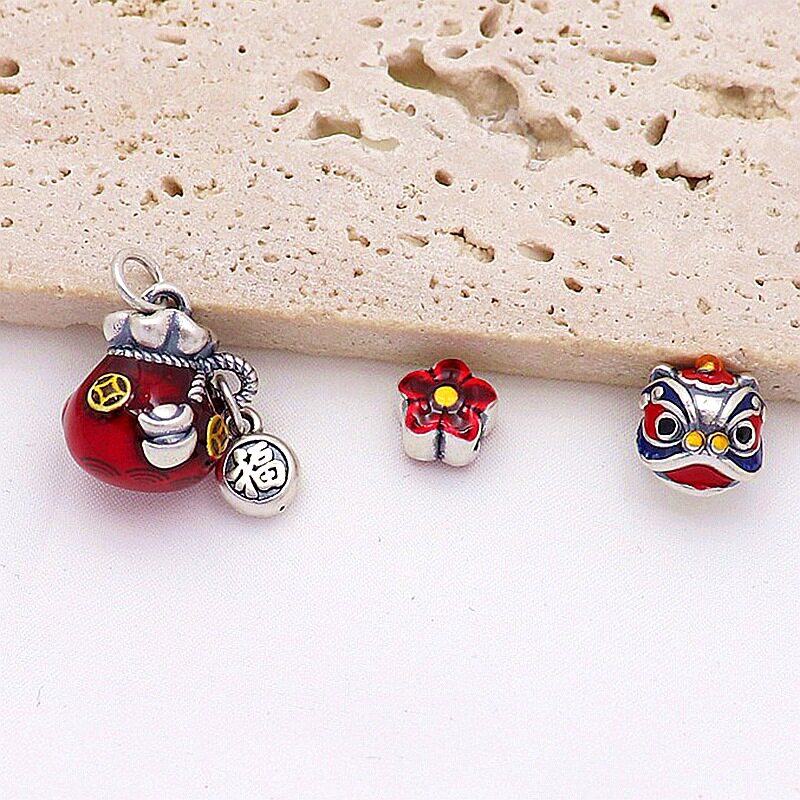 3DS999足银福字醒狮吊坠