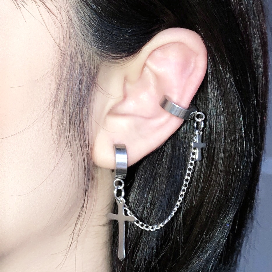 十字架暗黑无耳洞耳骨夹
