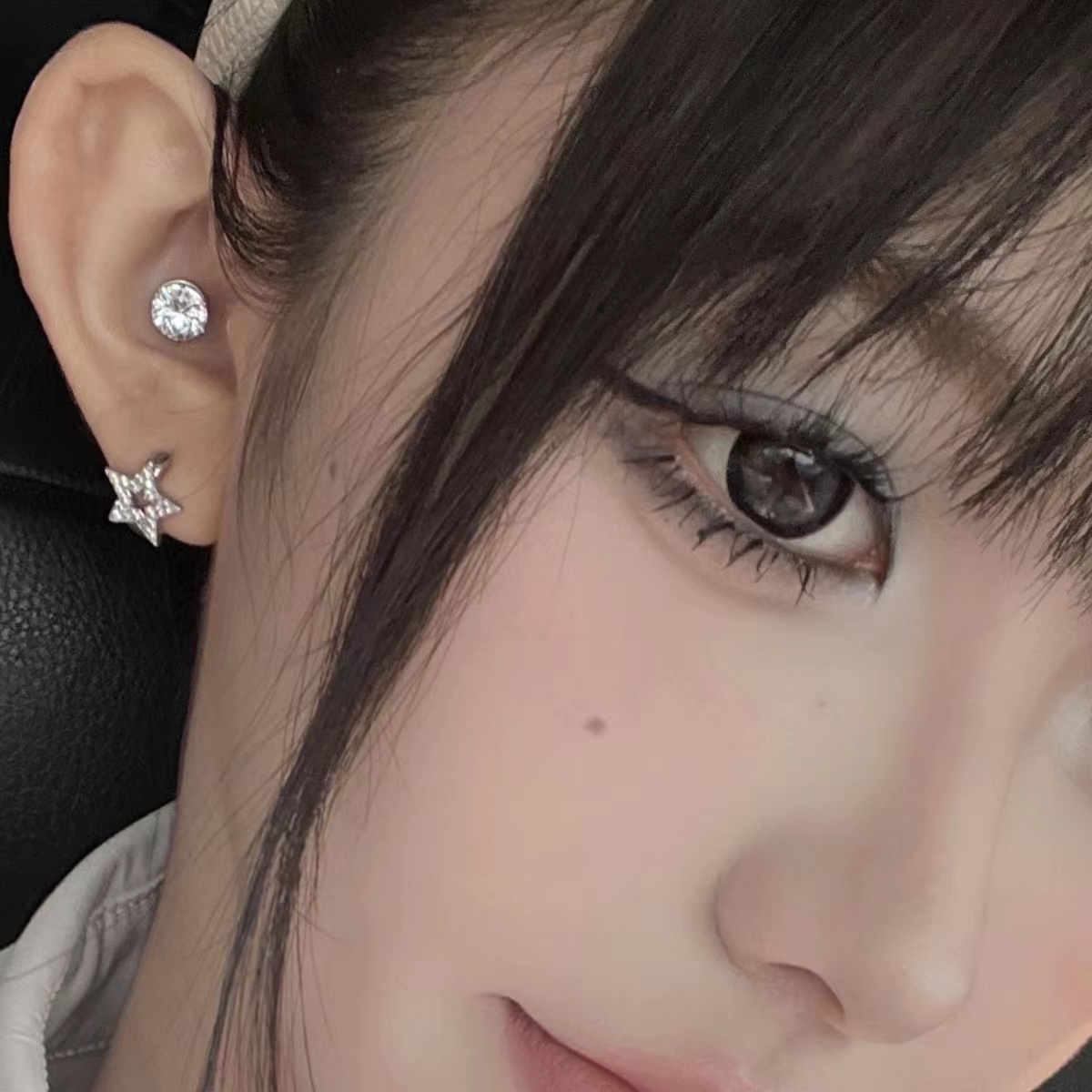scandium甜美合金锆石微镶耳扣