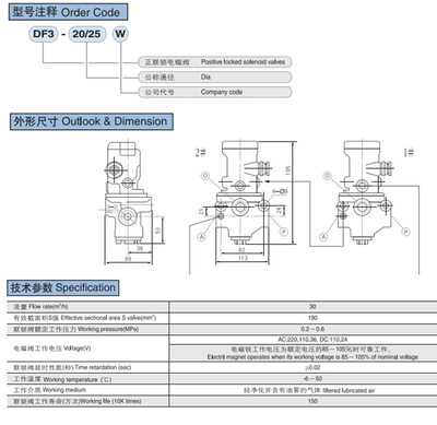 新DF3正连锁阀压力机锻压机刹车离合阀1寸6分断电保护DF325W20W品