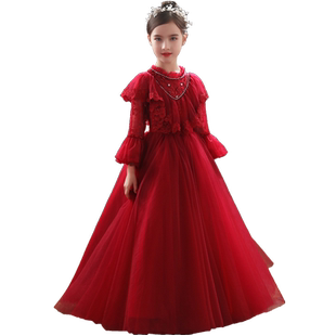 女童晚礼服儿童蓬蓬公主裙高端定制小孩花童婚纱钢琴走秀演出服装