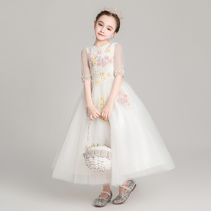 小花童婚纱裙洋气钢琴演出服