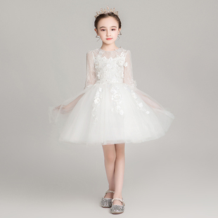 儿童晚礼服公主裙蓬蓬花童结婚纱小孩女童模特走秀钢琴演出服春夏