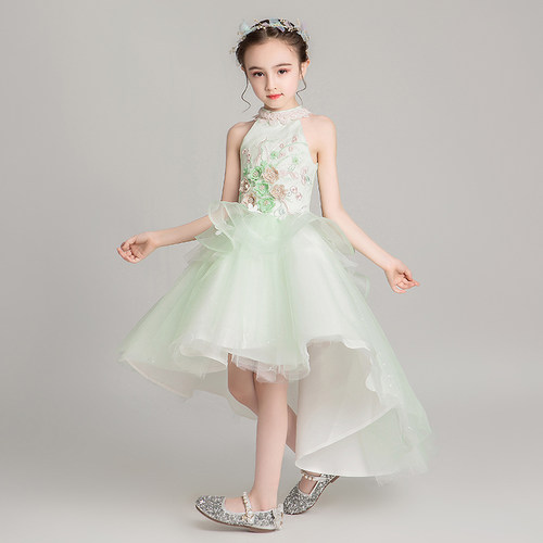 女童晚礼服儿童公主裙蓬蓬纱小孩花童婚纱学生走秀钢琴演出服洋气