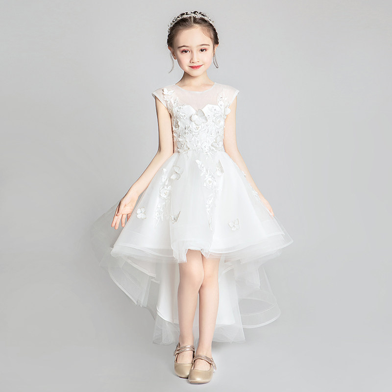 儿童礼服小孩拖尾婚纱白纱蓬蓬裙公主花童女童模特走秀洋气高贵冬,童装/婴儿装/亲子装,儿童礼服,淘宝优惠券,粉丝福利购,淘宝优惠卷