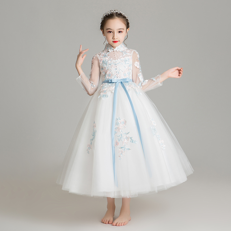 小花童长袖婚礼洋气走秀公主裙