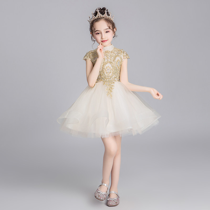 儿童晚礼服公主裙子女童蓬蓬花童婚纱高端小孩生日走秀表演服童装