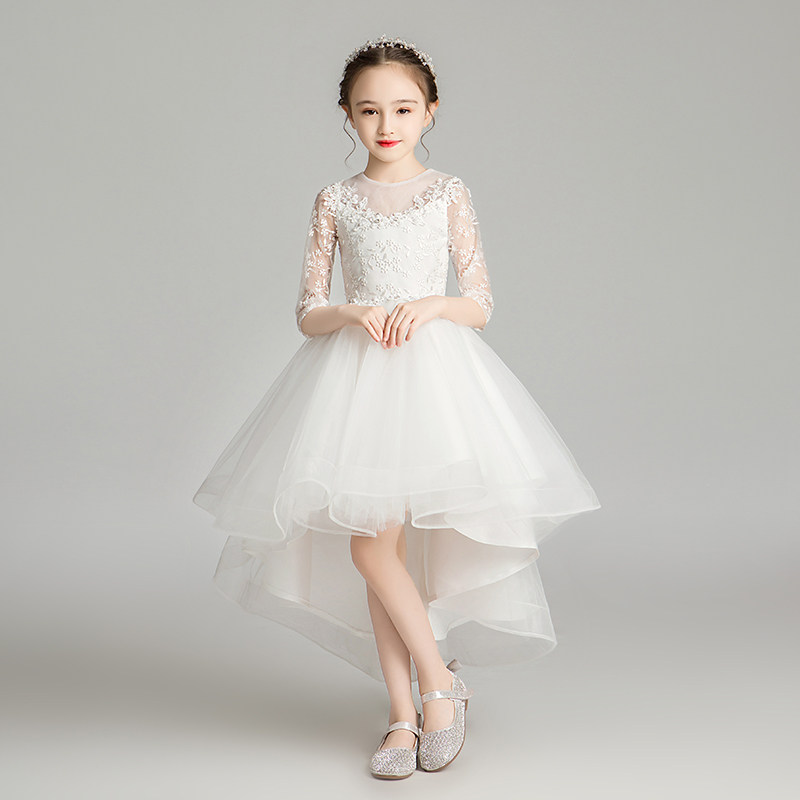 儿童晚礼服女童生日公主裙蓬蓬纱小孩花童婚纱高端主持人走秀洋气