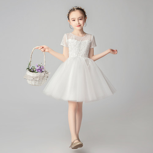 儿童礼服小孩婚纱短袖连衣裙春夏