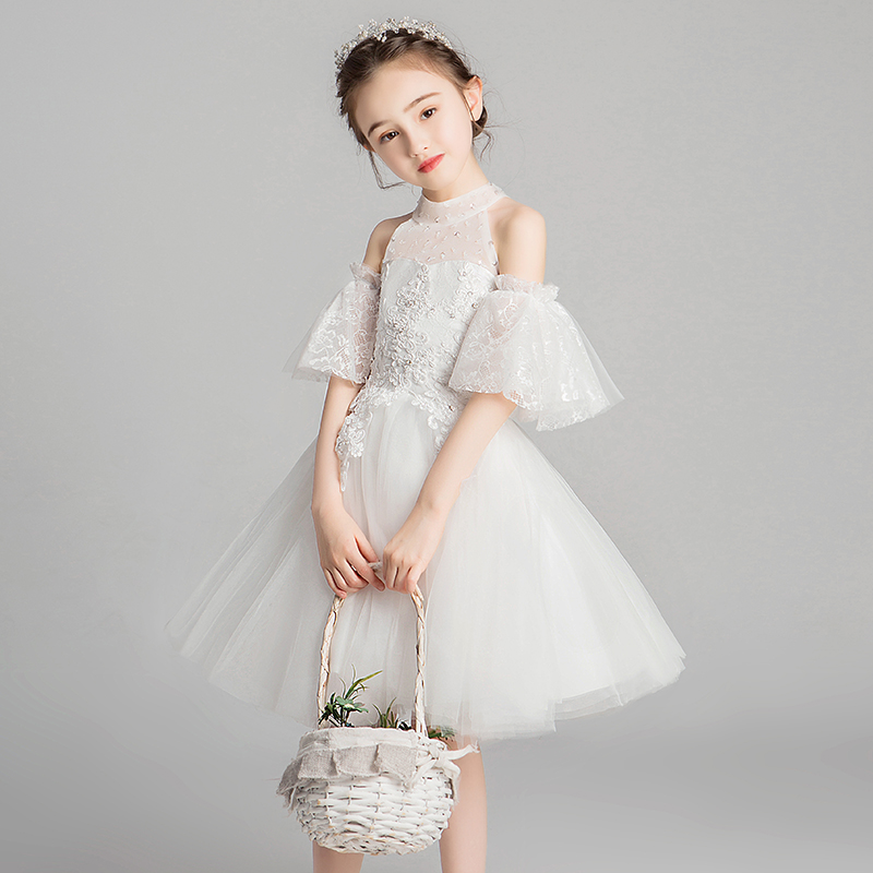 女童礼服公主裙儿童婚纱高端小女孩花童蓬蓬纱学生钢琴演出服洋气