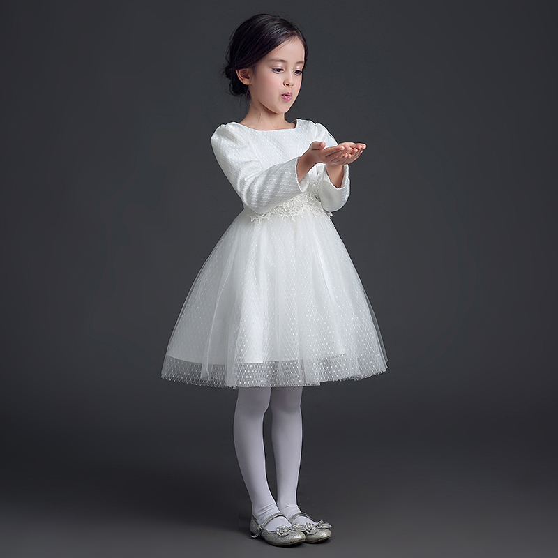 女童礼服长袖公主裙花童礼服冬
