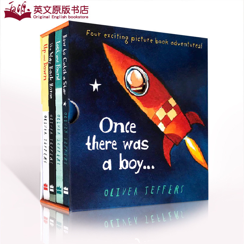 Oliver Jeffers 智慧小孩4本亲子绘本套装 英文进口原版图书 Lost and Found/Up and Down/The Way Back Home/How To Catch A Star