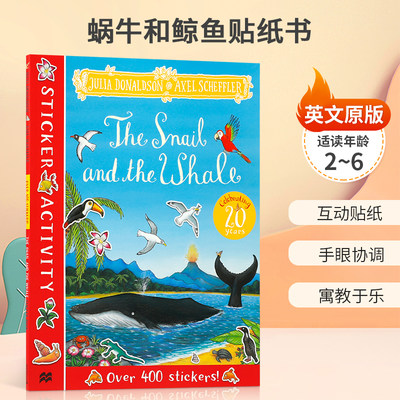 英文原版 Julia Donaldson: The Snail and the Whale Sticker Book 朱莉娅·唐纳森:蜗牛和鲸鱼 低幼儿童启蒙认知互动贴纸书 平装