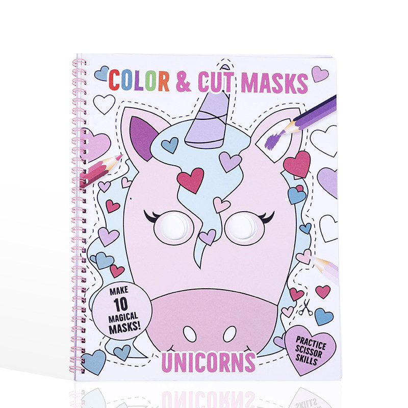 英文原版进口color cut masks: unicorns 彩色和切割面具:独角兽 儿童