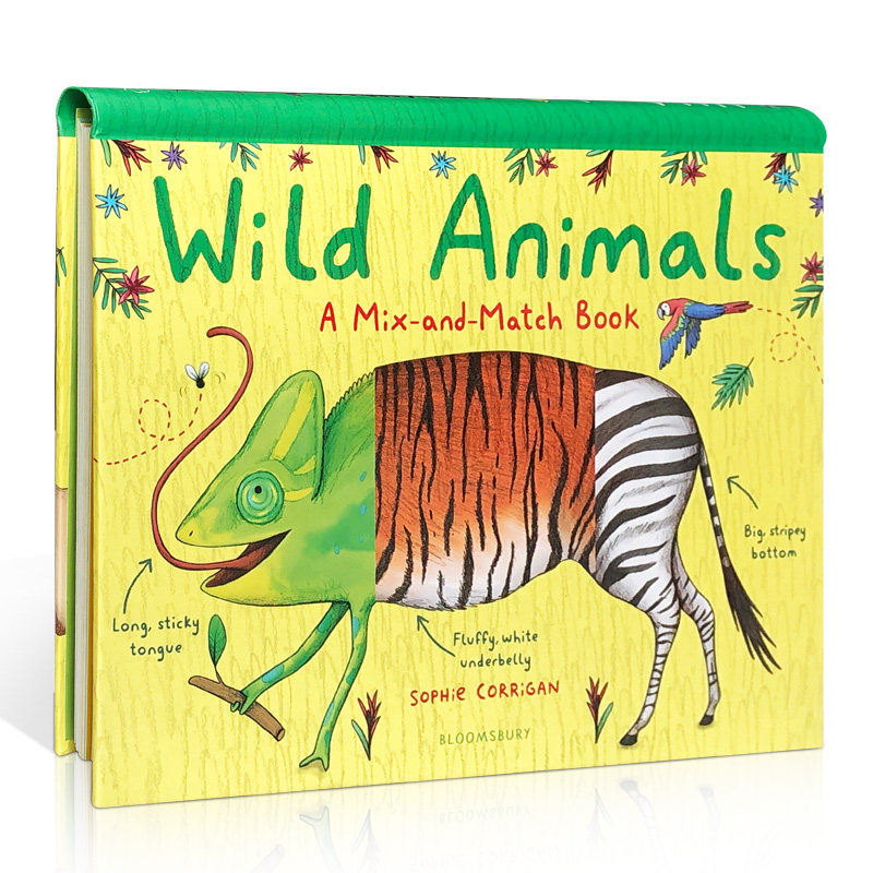 英文原版 wild animals a mix-and-matach book 野生动物儿童认知启蒙