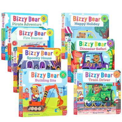 送音频忙碌的小熊很忙7册Bizzy Bear英文原版绘本儿童启蒙纸板机关操作玩具书0-2-6岁亲子互动图画书可搭busy singalongwithme系列