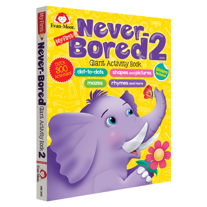 英文原版 My First Never Bored Giant Activity Book 2智趣满分亲子互动益智启蒙游戏活动手册创造力提升专注力亲子互动扩展