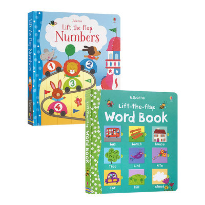 英文原版Lift-the-Flap Word Book/ Numbers 2册合售Usborne正品出版入门词汇揭页翻翻书趣味单词幼儿早教绘本养成阅读习惯2-6-8岁