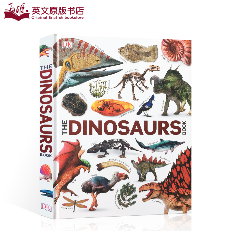 英文原版The Dinosaurs Book DK科普百科书恐龙图解视觉指南史前恐龙知识科普认知图画书全彩大开精装少儿课外拓展阅读英语读物_虎窝淘