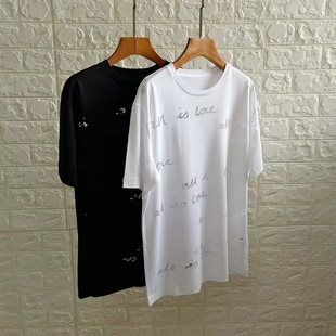 镂空字母圆领短袖 T恤女 英国潮牌 夏季 天然莱赛尔纤维棉混纺环保