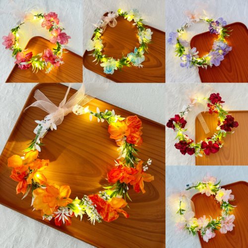 发光花环森系闪光花环头饰