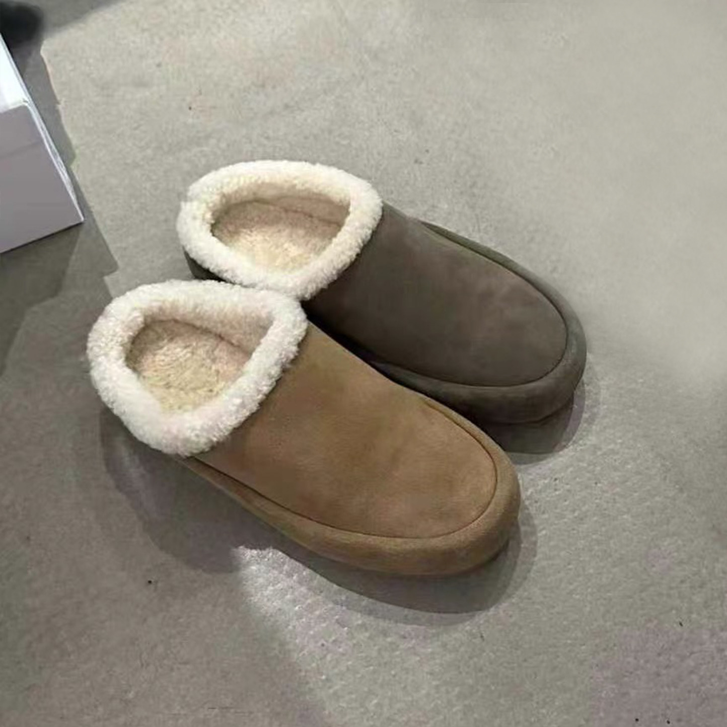 2025秋冬新款韩版圆头毛毛鞋女百搭加绒保暖懒人包头平底半拖鞋女,女鞋,时尚雪地靴,淘宝优惠券,粉丝福利购,淘宝优惠卷