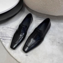 百搭气质加绒小皮鞋 2025新款 女粗跟一脚蹬通勤单鞋 方头穆勒鞋 韩版