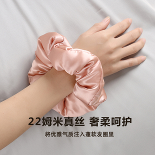 桑蚕丝真丝大肠枕头发圈填充发带丝绸发圈头绳睡眠卷发神器丸子头