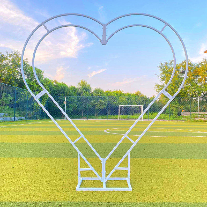 婚礼爱心拱门心形铁艺摆件舞台背景花架婚庆道具户外创意弧形架子