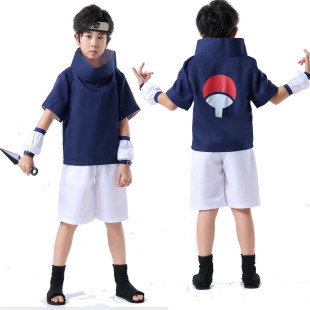 儿童动漫火影忍者宇智波佐助COSPLAY万圣节男装漫展表演COS衣服