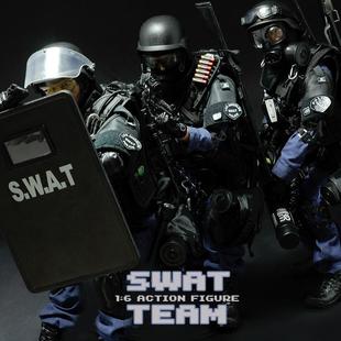特警SWAT战术小组飞虎队军事人偶 1/6外军美国警察拼装模型玩具