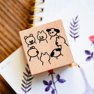 |Yuusei| 原创可爱手账素材 格纹电视机苏打水 榉木手帐印章