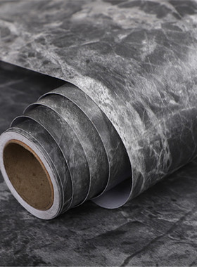 石纹贴纸墙纸自粘壁纸背景灰色仿真立体墙贴防水大理石台面岩板贴