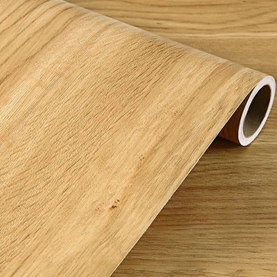 加厚黄柳桉防水家俱翻新贴纸木纹自粘壁纸衣柜墙贴实木木色木纹纸