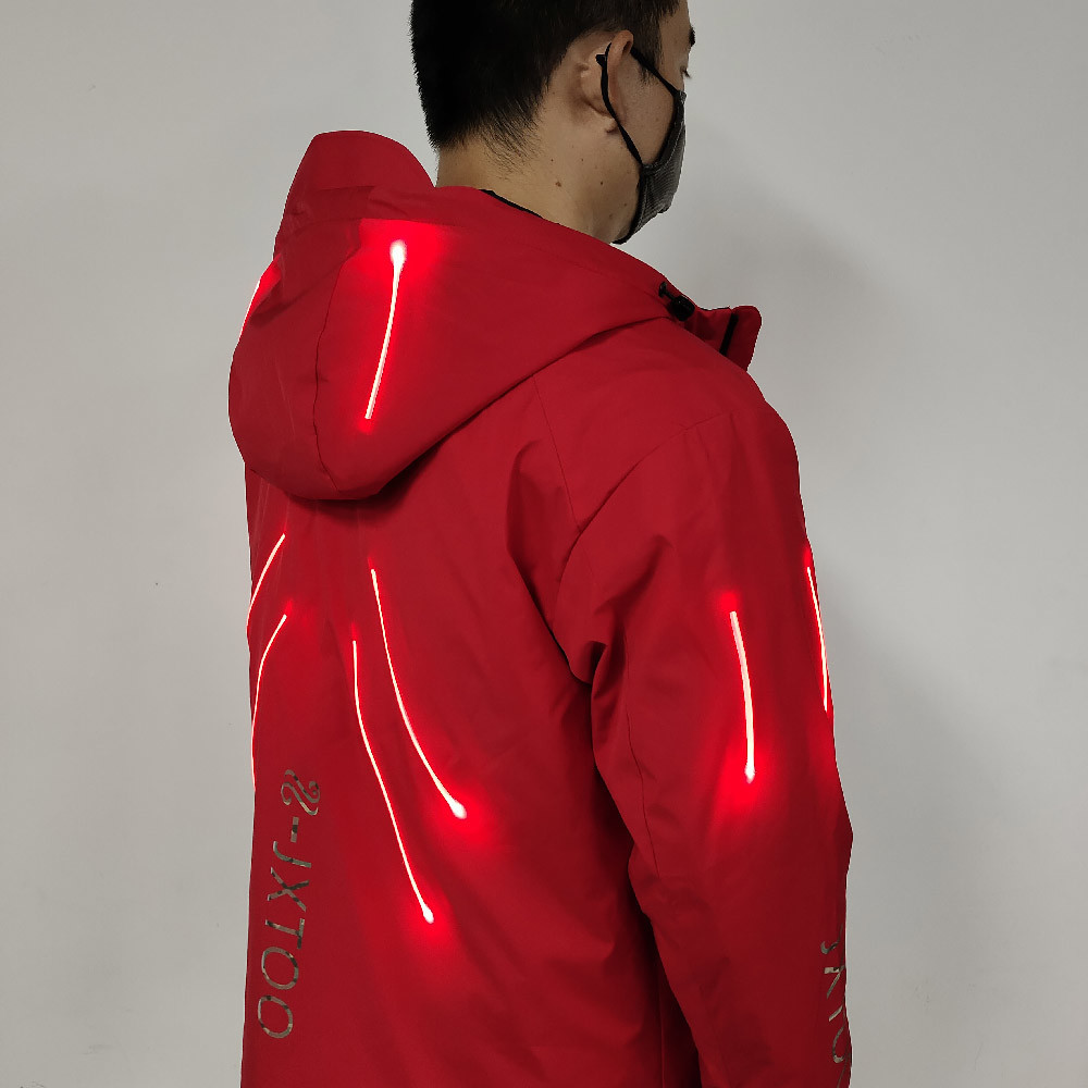 闪耀智联LED光纤呼吸渐变发光骑服触摸感应发光衣服mma材质车缝