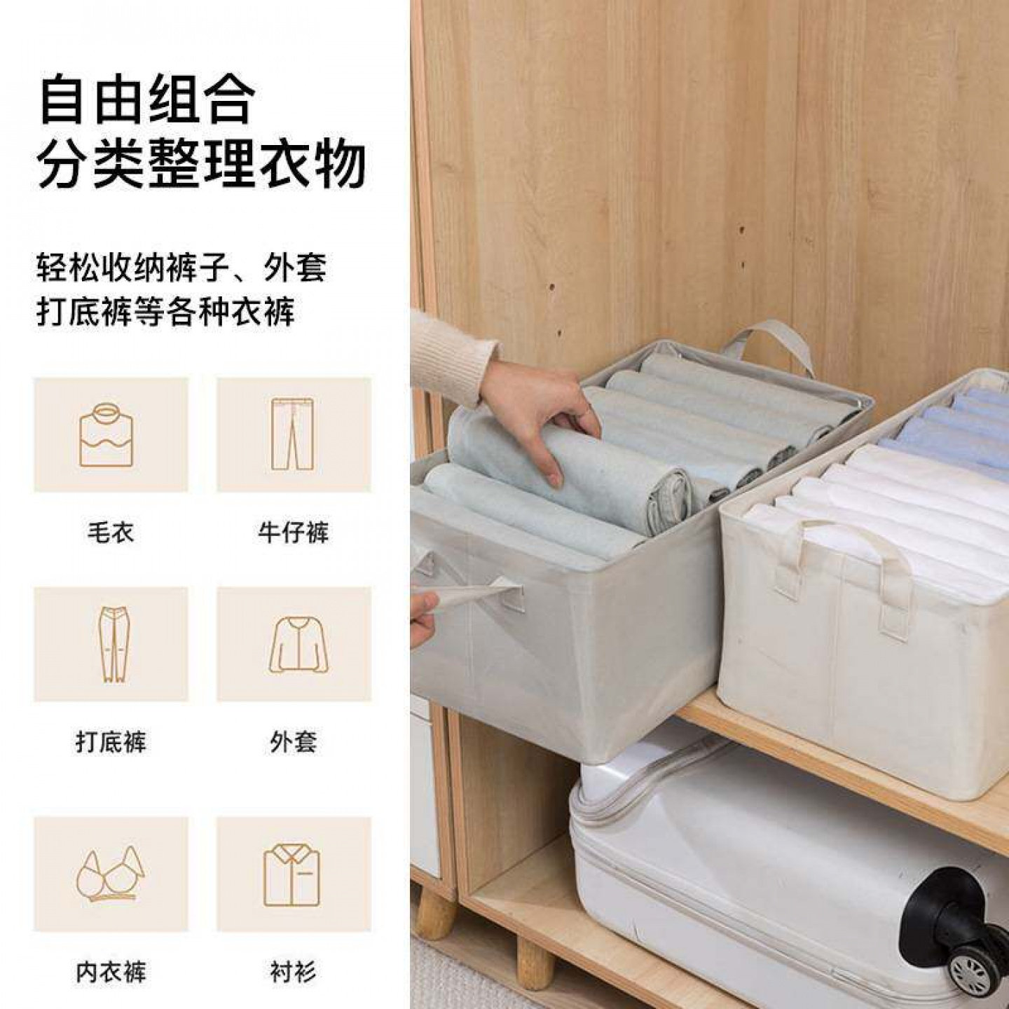 纯色牛津布钢架折叠收纳箱